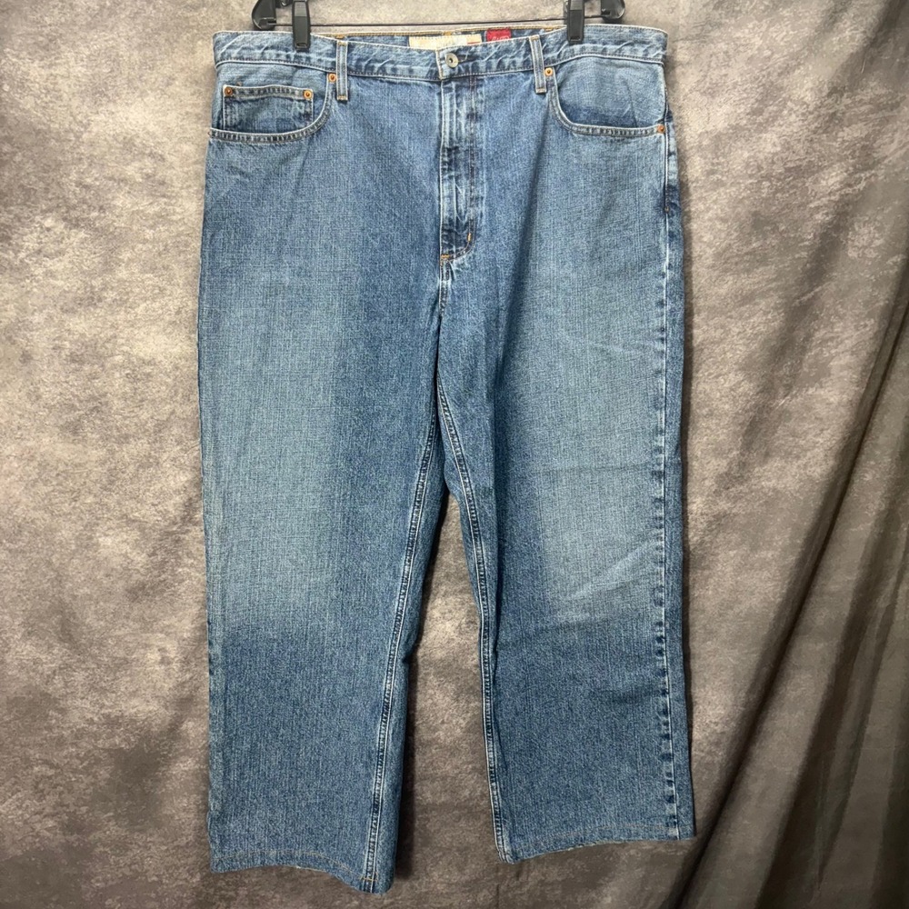 Y2K Quiksilver Baggy Wide Leg Jeans Mens Size 40 Medium Blue Wash Grunge Skater
